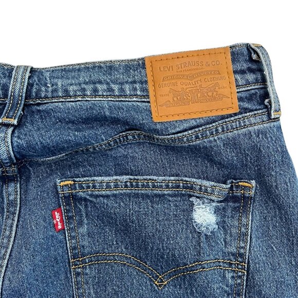 Levis Premium 70s High Flare Jeans Dark Wash Size 32 Bell Bottom Boho Western - Picture 4 of 14